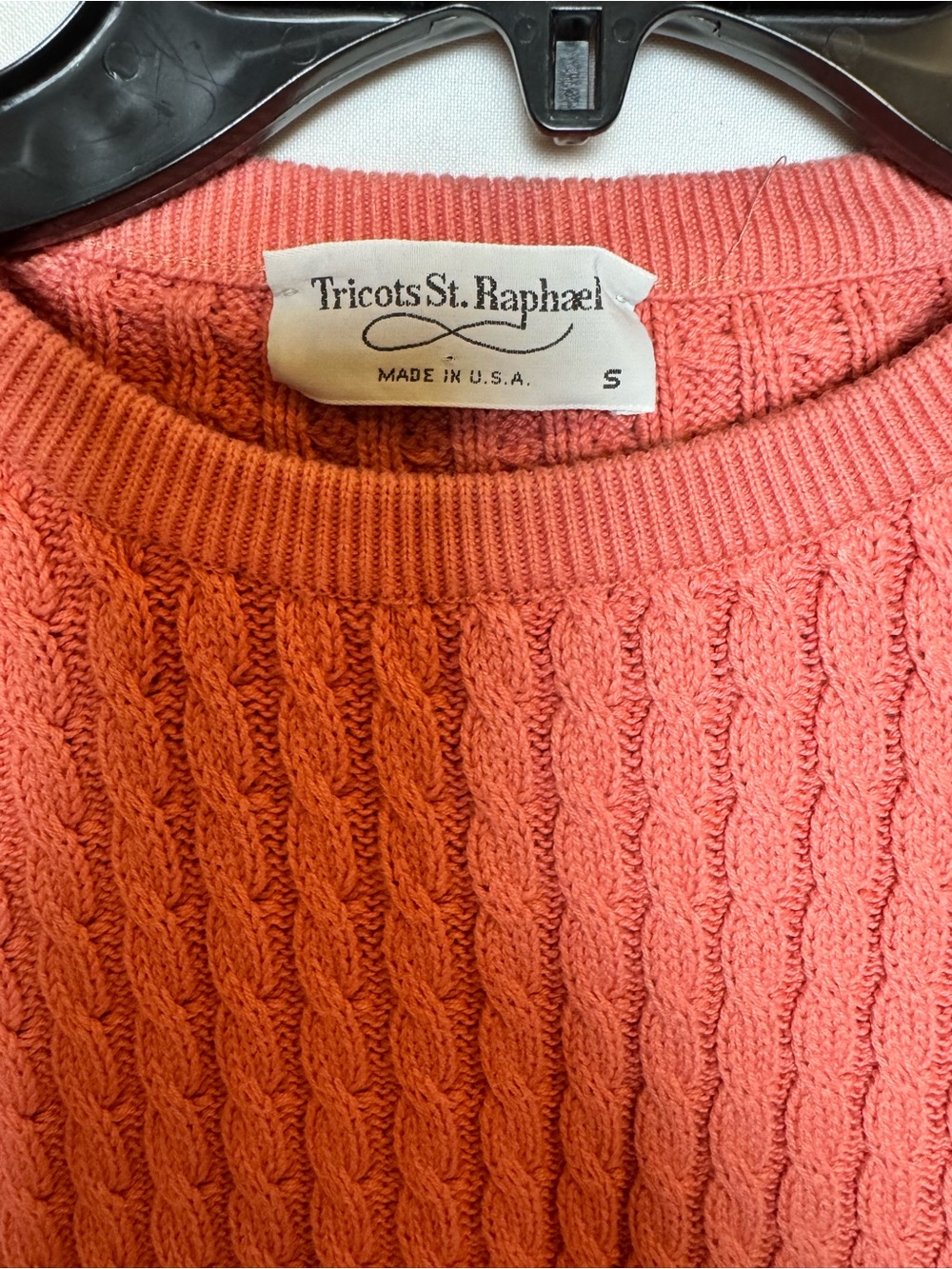 Vintage Tricots St.Raphael Coral Sweater Top S - Picture 3 of 6